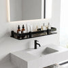 Premium stainless steel black coated Bathroom Shelf Without Drill for Wall | Self Adhesive Bathroom Organiser | Wall Mounted Bathroom Shelves Rack | Strong Adhesive Storage Organizer Stand