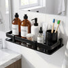 Premium stainless steel black coated Bathroom Shelf Without Drill for Wall | Self Adhesive Bathroom Organiser | Wall Mounted Bathroom Shelves Rack | Strong Adhesive Storage Organizer Stand