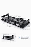 Premium stainless steel black coated Bathroom Shelf Without Drill for Wall | Self Adhesive Bathroom Organiser | Wall Mounted Bathroom Shelves Rack | Strong Adhesive Storage Organizer Stand