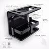 Wall Mounted Toothbrush Holder with Toothpaste Stand Bathroom Organizer Acrylic Toothbrush Holder (Black, Wall Mount)