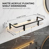 Wall Mounted Acrylic Bathroom Shelf with Black Aluminum Rail | Multipurpose Storage Rack, For Bathroom, Kitchen & Washroom, Pack of 1